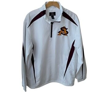 Arizona State Coat windbreaker Mens Large quarter zip‎ jacket embroidered